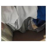 box of curtains fabric and other mi...