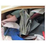 box of curtains fabric and other mi...