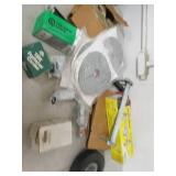 box of fan braces, bolts , pully an...