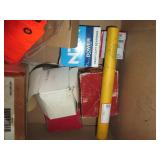 box of sand paper, a wheel, pully, ...
