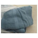 Full Queen blue knit throw blanket...