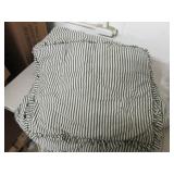 black and cream striped bed cover a...