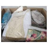 box of pillow cases, other bedding ...