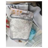 box of misc,. cutains or pillow cas...