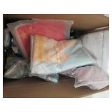 box of misc,. cutains or pillow cas...