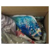 box of misc,. cutains or pillow cas...
