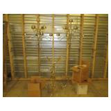 2 tall brass candleabras, over 5