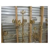 2 tall brass candleabras, over 5
