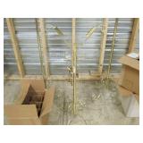 2 tall brass candleabras, over 5