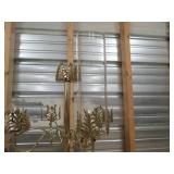 2 tall brass candleabras, over 5