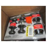 Box of door knobs, open box...