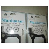 3 reflective address plaques...