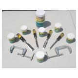 Set of Very Sharp Woodworking Chisel Set and Woodworking Biscuits Lot
