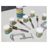 Set of Very Sharp Woodworking Chisel Set and Woodworking Biscuits Lot
