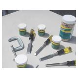Set of Very Sharp Woodworking Chisel Set and Woodworking Biscuits Lot