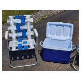 (2) Folding Lawn Chairs & Cooler