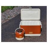 Vintage Ice Chest  with Matching Water Cooler by "Thermos"