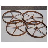 (4) Metal Wagon Wheels