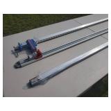 (2) Aluminum Woodworking Clamps & (1) Aluminum Guide
