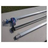 (2) Aluminum Woodworking Clamps & (1) Aluminum Guide