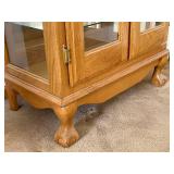 Wooden 7 Shelf Lighted China Cabinet With Adjustable Shelves