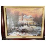 Victorian Christmas II Framed Art by Thomas Kinkade w/ Light and Ornate Frame