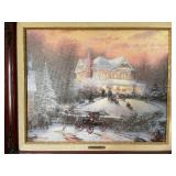Victorian Christmas II Framed Art by Thomas Kinkade w/ Light and Ornate Frame