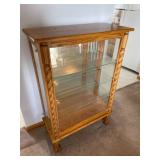 Wooden Lighted 3 Shelf Cabinet w/ Adjustable Shelves