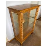 Wooden Lighted 3 Shelf Cabinet w/ Adjustable Shelves