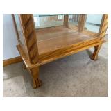 Wooden Lighted 3 Shelf Cabinet w/ Adjustable Shelves