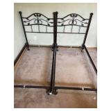 Two Ornate Metal Twin Matching Bed Headboards w/ Frames