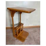 Oak Sofa Server With Magazine Rack