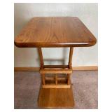 Oak Sofa Server With Magazine Rack