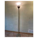 Silver Floor Lamp With Glass Globe