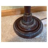 Metal Dual Light Table Lamp With Glass Shade