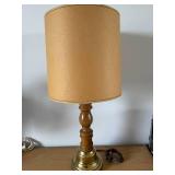Wooden Table Lamp w/ Brass Base