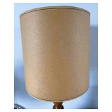 Wooden Table Lamp w/ Brass Base