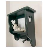 Heart Themed Wall Mount Shelf With Tea Cup Decor
