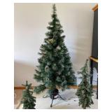 6 Foot Fiber Optic Lighted Christmas Tree w/ Two Smaller Trees