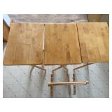 3 Folding Wooden TV Stands w/ Rack