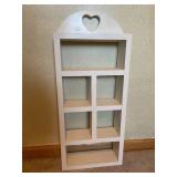 Wall Mount Heart Themed Shelf w/ Two Oak Shelves