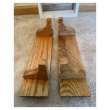 Wall Mount Heart Themed Shelf w/ Two Oak Shelves