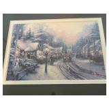 Thomas Kinkade Christmas Village Framed Art