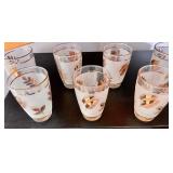 Frosted Glasses with Gold Accents