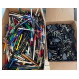 HUGE boxes of Pens and Clips