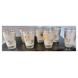 Frosted Glasses with Gold Accents
