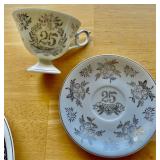 25th Anniversary Plate and Cup with a Saucer