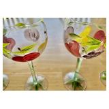4 Hand Painted Glasses