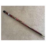 Wood And Brass Hand Painted Walking Stick