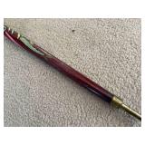 Wood And Brass Hand Painted Walking Stick